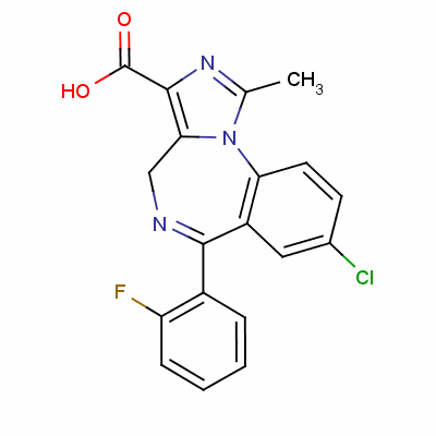 8-氯-6-(2-氟苯基)-1-甲基-4H-咪唑并[1,5-a][1,4]苯并二氮雜卓-3-羧酸結(jié)構(gòu)式_59468-44-9結(jié)構(gòu)式