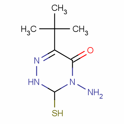4-Amino-6-tert-butyl-3,4-dihydro-3-mercapto-1,2,4-triazin-5(2h)-oneStructure,59742-87-9Structure 4-Amino-6-tert-butyl-3,4-dihydro-3-mercapto-1,2,4-triazin-5(2h)-one Structure,59742-87-9Structure