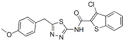 (9ci)-3-氯-n-[5-[(4-甲氧基苯基)甲基]-1,3,4-噻二唑-2-基]-苯并[b]噻吩-2-羧酰胺結構式_600122-37-0結構式