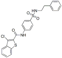 (9ci)-3-氯-n-[4-[[(2-苯基乙基)氨基]磺?；鵠苯基]-苯并[b]噻吩-2-羧酰胺結(jié)構(gòu)式_600122-48-3結(jié)構(gòu)式