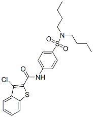 (9ci)-3-氯-n-[4-[(二丁基氨基)磺酰基]苯基]-苯并[b]噻吩-2-羧酰胺結(jié)構(gòu)式_600122-50-7結(jié)構(gòu)式