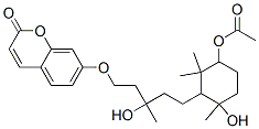(+)-7-[[5-(3-乙?；趸?6-羥基-2,2,6-三甲基環(huán)己基)-3-羥基-3-甲基戊基]氧基]-2H-1-苯并吡喃-2-酮結(jié)構(gòu)式_60077-53-4結(jié)構(gòu)式