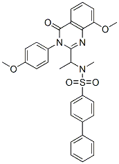 n-[1-[3,4-二氫-8-甲氧基-3-(4-甲氧基苯基)-4-氧代-2-喹唑啉yl]乙基]-n-甲基-[1,1-聯(lián)苯]-4-磺酰胺結(jié)構(gòu)式_602315-90-2結(jié)構(gòu)式