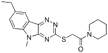 (9ci)-1-[[(8-乙基-5-甲基-5H-1,2,4-噻嗪并[5,6-b]吲哚-3-基)硫代]乙?；鵠-哌啶結(jié)構(gòu)式_603946-64-1結(jié)構(gòu)式