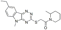 (9ci)-1-[[(8-乙基-5-甲基-5H-1,2,4-噻嗪并[5,6-b]吲哚-3-基)硫代]乙?；鵠-2-甲基-哌啶結(jié)構(gòu)式_603946-75-4結(jié)構(gòu)式