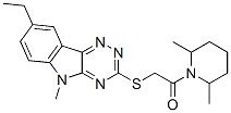 (9ci)-1-[[(8-乙基-5-甲基-5H-1,2,4-噻嗪并[5,6-b]吲哚-3-基)硫代]乙?；鵠-2,6-二甲基-哌啶結(jié)構(gòu)式_603946-76-5結(jié)構(gòu)式