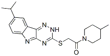 (9ci)-4-甲基-1-[[[8-(1-甲基乙基)-2H-1,2,4-噻嗪并[5,6-b]吲哚-3-基]硫代]乙?；鵠-哌啶結(jié)構(gòu)式_603947-29-1結(jié)構(gòu)式