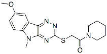 (9ci)-1-[[(8-甲氧基-5-甲基-5H-1,2,4-噻嗪并[5,6-b]吲哚-3-基)硫代]乙酰基]-哌啶結構式_603947-53-1結構式
