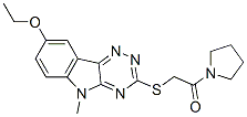 (9CI)-1-[[(8-乙氧基-5-甲基-5H-1,2,4-噻嗪并[5,6-b]吲哚-3-基)硫代]乙?；鵠-吡咯烷結構式_603947-77-9結構式
