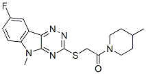 (9ci)-1-[[(8-氟-5-甲基-5H-1,2,4-噻嗪并[5,6-b]吲哚-3-基)硫代]乙?；鵠-4-甲基-哌啶結(jié)構(gòu)式_603948-15-8結(jié)構(gòu)式