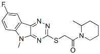 (9ci)-1-[[(8-氟-5-甲基-5H-1,2,4-噻嗪并[5,6-b]吲哚-3-基)硫代]乙?；鵠-2-甲基-哌啶結(jié)構(gòu)式_603948-16-9結(jié)構(gòu)式
