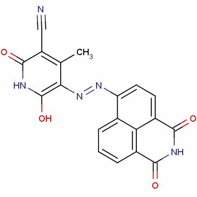 5-[(2,3-二氫-1,3-二氧代-1H-苯[de]異喹啉-6-基)氮雜]-1,2-二氫-6-羥基-4-甲基-2-氧代煙腈結構式_60435-69-0結構式