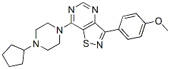 (9ci)-7-(4-環(huán)戊基-1-哌嗪)-3-(4-甲氧基苯基)-異噻唑并[4,5-d]嘧啶結(jié)構(gòu)式_604741-41-5結(jié)構(gòu)式