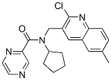 (9CI)-N-[(2-氯-6-甲基-3-喹啉)甲基]-N-環(huán)戊基-吡嗪羧酰胺結構式_604780-72-5結構式