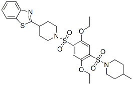 (9CI)-4-(2-苯并噻唑)-1-[[2,5-二乙氧基-4-[(4-甲基-1-哌啶基)磺?；鵠苯基]磺?；鵠-哌啶結(jié)構(gòu)式_606083-08-3結(jié)構(gòu)式