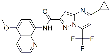 (9CI)-5-環(huán)丙基-N-(5-甲氧基-8-喹啉)-7-(三氟甲基)-吡唑并[1,5-a]嘧啶-2-羧酰胺結(jié)構(gòu)式_606096-68-8結(jié)構(gòu)式
