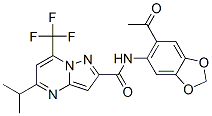 (9CI)-N-(6-乙酰基-1,3-苯并二氧雜環(huán)戊烯l-5-基)-5-(1-甲基乙基)-7-(三氟甲基)-吡唑并[1,5-a]嘧啶-2-羧酰胺結(jié)構(gòu)式_606096-69-9結(jié)構(gòu)式