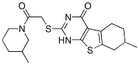 (9ci)-1-[[(1,4,5,6,7,8-六氫-7-甲基-4-氧代[1]苯并噻吩并[2,3-d]嘧啶-2-基)硫代]乙?；鵠-3-甲基-哌啶結(jié)構(gòu)式_606106-60-9結(jié)構(gòu)式