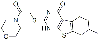 (9ci)-4-[[(1,4,5,6,7,8-六氫-7-甲基-4-氧代[1]苯并噻吩并[2,3-d]嘧啶-2-基)硫代]乙?；鵠-嗎啉結(jié)構(gòu)式_606106-63-2結(jié)構(gòu)式