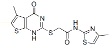 (9ci)-2-[(1,4-二氫-5,6-二甲基-4-氧代噻吩并[2,3-d]嘧啶-2-基)硫代]-n-(4-甲基-2-噻唑)-乙酰胺結(jié)構(gòu)式_606108-36-5結(jié)構(gòu)式