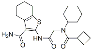 (9ci)-2-[[[(環(huán)丁基羰基)環(huán)己基氨基]乙?；鵠氨基]-4,5,6,7-四氫-苯并[b]噻吩-3-羧酰胺結(jié)構(gòu)式_606109-59-5結(jié)構(gòu)式