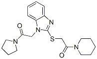 (9ci)-1-[[[1-[2-氧代-2-(1-吡咯烷)乙基]-1H-苯并咪唑-2-基]硫代]乙酰基]-哌啶結(jié)構(gòu)式_606109-65-3結(jié)構(gòu)式
