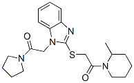 (9CI)-2-甲基-1-[[[1-[2-氧代-2-(1-吡咯烷)乙基]-1H-苯并咪唑-2-基]硫代]乙?；鵠-哌啶結(jié)構(gòu)式_606109-68-6結(jié)構(gòu)式