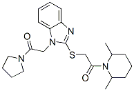 (9CI)-2,6-二甲基-1-[[[1-[2-氧代-2-(1-吡咯烷)乙基]-1H-苯并咪唑-2-基]硫代]乙?；鵠-哌啶結(jié)構(gòu)式_606109-72-2結(jié)構(gòu)式
