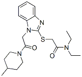 (9ci)-N,N-二乙基-2-[[1-[2-(4-甲基-1-哌啶基)-2-氧代乙基]-1H-苯并咪唑-2-基]硫代]-乙酰胺結構式_606110-00-3結構式
