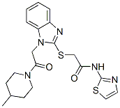 (9ci)-2-[[1-[2-(4-甲基-1-哌啶基)-2-氧代乙基]-1H-苯并咪唑-2-基]硫代]-n-2-噻唑-乙酰胺結構式_606110-17-2結構式