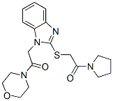 (9ci)-4-[[2-[[2-氧代-2-(1-吡咯烷)乙基]硫代]-1H-苯并咪唑-1-基]乙?；鵠-嗎啉結(jié)構(gòu)式_606110-57-0結(jié)構(gòu)式