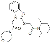 (9ci)-4-[[2-[[2-(2,6-二甲基-1-哌啶基)-2-氧代乙基]硫代]-1H-苯并咪唑-1-基]乙?；鵠-嗎啉結(jié)構(gòu)式_606110-63-8結(jié)構(gòu)式