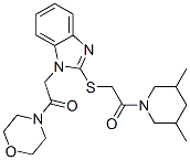 (9ci)-4-[[2-[[2-(3,5-二甲基-1-哌啶基)-2-氧代乙基]硫代]-1H-苯并咪唑-1-基]乙?；鵠-嗎啉結(jié)構(gòu)式_606110-79-6結(jié)構(gòu)式