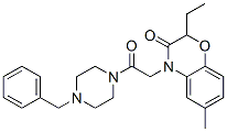 (9ci)-1-[(2-乙基-2,3-二氫-6-甲基-3-氧代-4H-1,4-苯并噁嗪-4-基)乙?；鵠-4-(苯基甲基)-哌嗪結(jié)構(gòu)式_606120-30-3結(jié)構(gòu)式