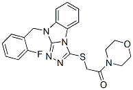 (9ci)-4-[[[9-[(2-氟苯基)甲基]-9h-1,2,4-噻唑并[4,3-a]苯并咪唑-3-基]硫代]乙?；鵠-嗎啉結(jié)構(gòu)式_606120-82-5結(jié)構(gòu)式