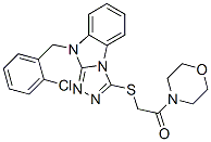 (9ci)-4-[[[9-[(2-氯苯基)甲基]-9h-1,2,4-噻唑并[4,3-a]苯并咪唑-3-基]硫代]乙?；鵠-嗎啉結(jié)構(gòu)式_606120-98-3結(jié)構(gòu)式