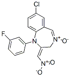 7-Chloro-1,3dihydro-5-fluorophenyl-2-nitro-methylene-2h-1,4-benzodiazepine-4-oxideStructure,60656-76-0Structure 7-Chloro-1,3dihydro-5-fluorophenyl-2-nitro-methylene-2h-1,4-benzodiazepine-4-oxide Structure,60656-76-0Structure