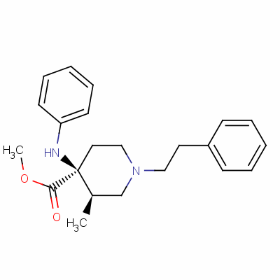 Methyl cis-4-anilino-3-methyl-1-phenethylpiperidine-4-carboxylateStructure,61085-96-9Structure Methyl cis-4-anilino-3-methyl-1-phenethylpiperidine-4-carboxylate Structure,61085-96-9Structure