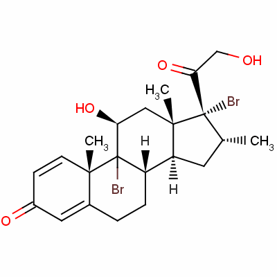 9,17-二溴-11beta,21-二羥基-16alpha-甲基孕甾-1,4-二烯-3,20-二酮結(jié)構(gòu)式_61339-42-2結(jié)構(gòu)式