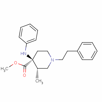 Methyl cis-(+)-3-methyl-1-phenethyl-4-(phenylamino)piperidine-4-carboxylateStructure,61380-35-6Structure Methyl cis-(+)-3-methyl-1-phenethyl-4-(phenylamino)piperidine-4-carboxylate Structure,61380-35-6Structure