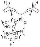 氯化(二-2-降冰片聚膦)( 2-二甲基氨甲基二茂鐵-1-基)鈀(Ⅱ)結(jié)構(gòu)式_614753-51-4結(jié)構(gòu)式
