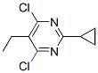 Pyrimidine, 4,6-dichloro-2-cyclopropyl-5-ethyl- (9ci)Structure,617716-32-2Structure Pyrimidine, 4,6-dichloro-2-cyclopropyl-5-ethyl- (9ci) Structure,617716-32-2Structure