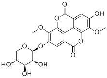 3,3’-二-O-甲基-4-O-(BETA-D-吡喃木糖基)鞣花酸結(jié)構(gòu)式_62218-23-9結(jié)構(gòu)式