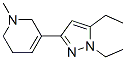 (9CI)-3-(1,5-二乙基-1H-吡唑-3-基)-1,2,5,6-四氫-1-甲基-吡啶結(jié)構(gòu)式_622403-77-4結(jié)構(gòu)式