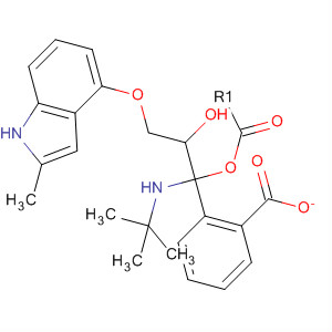 (R)-1-[(1,1-二甲基乙基)氨基]-3-[(2-甲基-1H-吲哚-4-基)氧基]-2-丙醇苯甲酸(酯)結構式_62697-43-2結構式