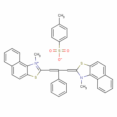 1-甲基-2-[3-(1-甲基萘并[1,2-d]噻唑-2(1H)-亞基)-2-苯基-1-丙烯基]萘并[1,2-d]噻唑鎓對甲苯磺酸鹽結構式_63665-81-6結構式