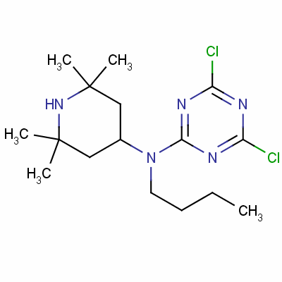 N-丁基-4,6-二氯-n-(2,2,6,6-四甲基-4-哌啶)-1,3,5-噻嗪-2-胺結(jié)構(gòu)式_63812-63-5結(jié)構(gòu)式