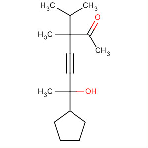 6-Cyclopentyl-6-hydroxy-3-methyl-3-isopropyl-4-heptyn-2-oneStructure,63922-47-4Structure 6-Cyclopentyl-6-hydroxy-3-methyl-3-isopropyl-4-heptyn-2-one Structure,63922-47-4Structure