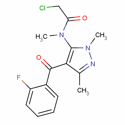 2-氯-n-[4-(2-氟苯甲酰基)-1,3-二甲基-1H-吡唑-5-基]-n-甲基乙酰胺結(jié)構(gòu)式_63960-71-4結(jié)構(gòu)式