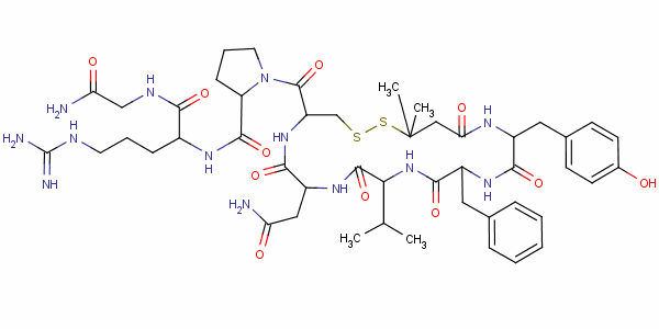 3-Mercapto-3-methyl-butyryl-tyr-phe-val-asn-cys-pro-d-arg-gly-nh2Structure,64158-84-5Structure 3-Mercapto-3-methyl-butyryl-tyr-phe-val-asn-cys-pro-d-arg-gly-nh2 Structure,64158-84-5Structure